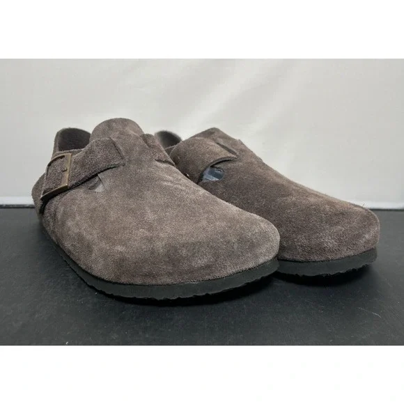 Klukge Boston Clogs for Men & Women Suede Soft Leather Clogs Size 11 Drk Brwn - Picture 2 of 14